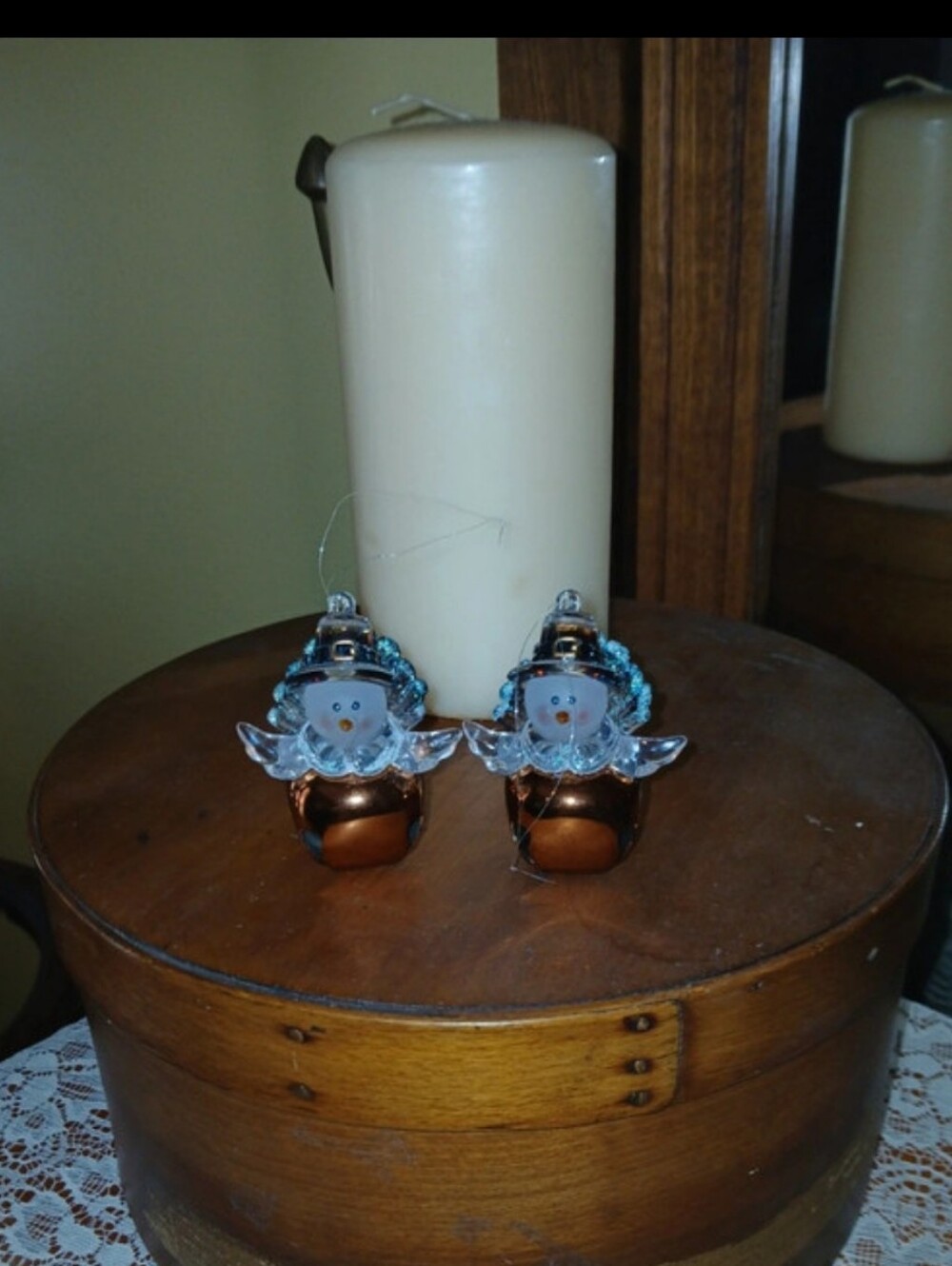 Lot of 2 Vintage Jingle Buddies Pilgrim Snowman Bell Ornaments - Picture 2 of 7